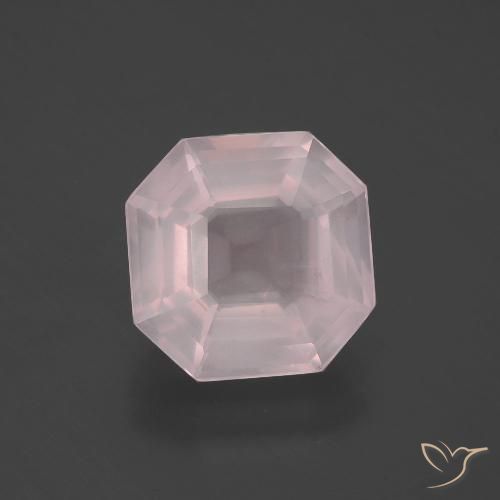 5.38ct Natural Light Rose Pink Rose Quartz, Emerald Cut, Transparent