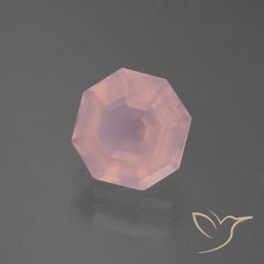 3.76 ct Pink Rose Quartz Stone, Natural Rose Quartz in Asscher Cut Shape for Sale