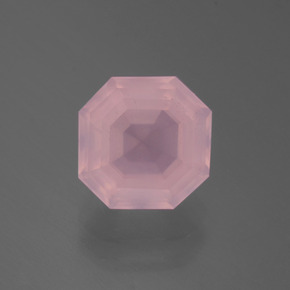 Rose rosé moyen Quartz Rose gemme - 4ct Taille Asscher (ID: 395225)