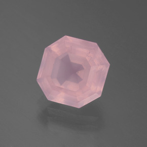3.98 ct Pink Rose Quartz Stone, Natural Rose Quartz in Asscher Cut Shape for Sale
