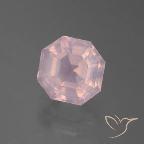 4.00 ct Pink Rose Quartz Stone, Natural Rose Quartz in Asscher Cut Shape for Sale