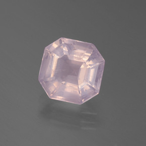 3.02 ct Pink Rose Quartz Stone, Natural Rose Quartz in Asscher Cut Shape for Sale