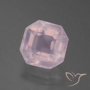 5.41 ct Pink Rose Quartz Stone, Natural Rose Quartz in Asscher Cut Shape for Sale