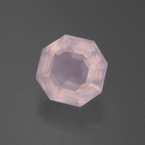 3.68 ct Pink Rose Quartz Stone, Natural Rose Quartz in Asscher Cut Shape for Sale