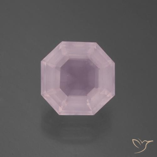 3.75 ct Asscher Cut Rose Quartz, 10 x 10 mm From South Africa, Photo A