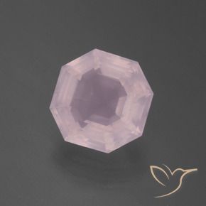 3.75 ct Pink Rose Quartz Stone, Natural Rose Quartz in Asscher Cut Shape for Sale