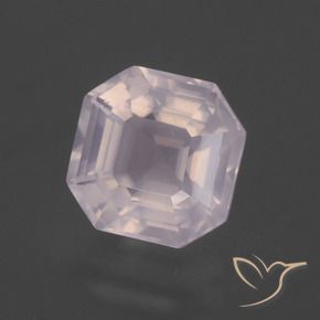 4.06 ct Pink Rose Quartz Stone, Natural Rose Quartz in Asscher Cut Shape for Sale