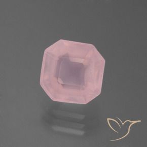 3.50 ct Pink Rose Quartz Stone, Natural Rose Quartz in Asscher Cut Shape for Sale
