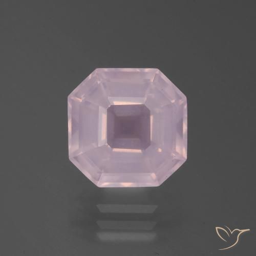4.35ct Natural Light Pink Rose Quartz, Emerald Cut, Transparent