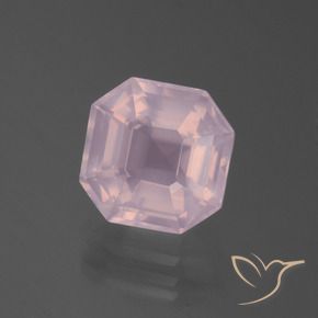 4.35 ct Pink Rose Quartz Stone, Natural Rose Quartz in Asscher Cut Shape for Sale
