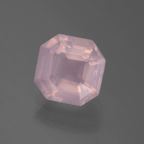 3.08 ct Pink Rose Quartz Stone, Natural Rose Quartz in Asscher Cut Shape for Sale