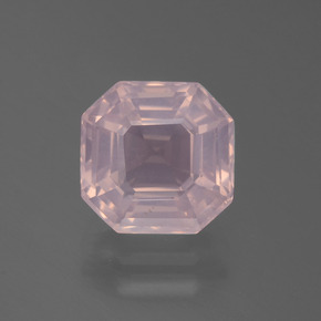 3.99 ct Pink Rose Quartz Gemstone, Rose Quartz Gem in Asscher Cut Shape for Sale.