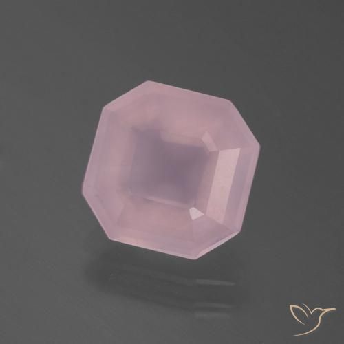 3.29 ct Pink Rose Quartz Stone, Natural Rose Quartz in Asscher Cut Shape for Sale