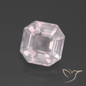 3.70 ct Pink Rose Quartz Stone, Natural Rose Quartz in Asscher Cut Shape for Sale