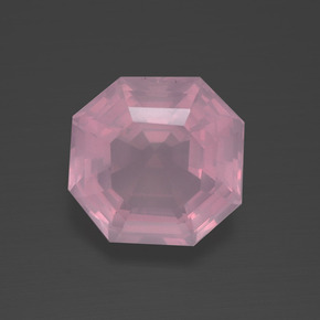 Bubblegum Pink Rose Quartz Gem - 3.5ct Asscher Cut (ID: 395275)