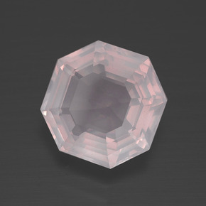 3.35 ct Pink Rose Quartz Stone, Natural Rose Quartz in Asscher Cut Shape for Sale