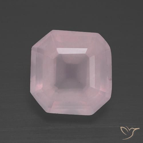 3.29ct Natural Light Pink Rose Quartz, Emerald Cut, Transparent