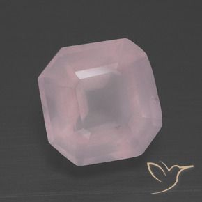 3.29 ct Pink Rose Quartz Stone, Natural Rose Quartz in Asscher Cut Shape for Sale