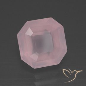 3.91 ct Pink Rose Quartz Stone, Natural Rose Quartz in Asscher Cut Shape for Sale