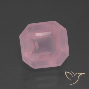 3.81 ct Pink Rose Quartz Stone, Natural Rose Quartz in Asscher Cut Shape for Sale