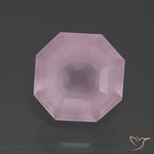 3.71ct Natural Light Pink Rose Quartz, Emerald Cut, Transparent