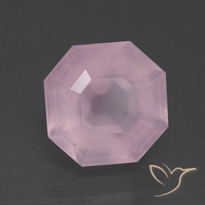 3.71 ct Pink Rose Quartz Stone, Natural Rose Quartz in Asscher Cut Shape for Sale