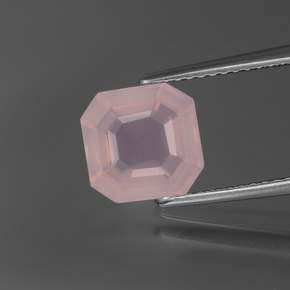 hellrosa Rosenquarz Edelstein - 2.2ct Asscher Schliff (ID: 395287)