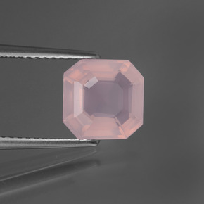 2.20 ct Pink Rose Quartz Stone, Natural Rose Quartz in Asscher Cut Shape for Sale