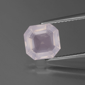 Rosado muy claro Cuarzo Rosa Gema - 2.2ct Corte Asscher (ID: 395291)