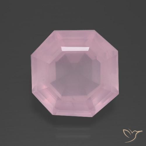 7.57 ct Asscher Cut Rose Quartz, 12.2 x 12.2 mm From South Africa, Photo A