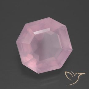 7.57 ct Pink Rose Quartz Stone, Natural Rose Quartz in Asscher Cut Shape for Sale