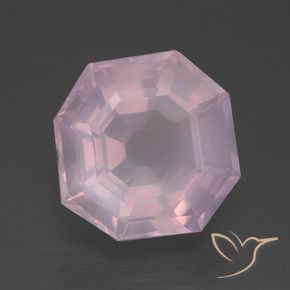 10.56 ct Pink Rose Quartz Stone, Natural Rose Quartz in Asscher Cut Shape for Sale