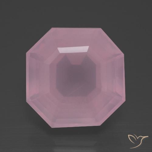 11.20ct Natural Light Pink Rose Quartz, Emerald Cut, Transparent
