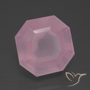 11.20 ct Pink Rose Quartz Stone, Natural Rose Quartz in Asscher Cut Shape for Sale