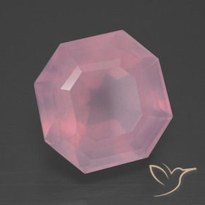 11.28 ct Pink Rose Quartz Stone, Natural Rose Quartz in Asscher Cut Shape for Sale