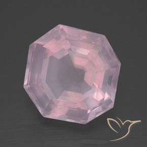 11.30 ct Pink Rose Quartz Stone, Natural Rose Quartz in Asscher Cut Shape for Sale
