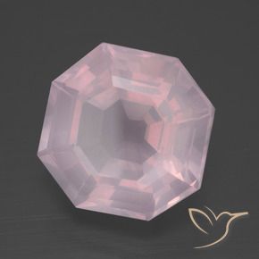 12.21 ct Pink Rose Quartz Stone, Natural Rose Quartz in Asscher Cut Shape for Sale