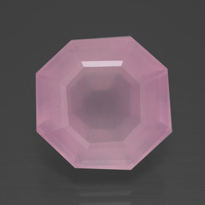 12.44 ct Pink Rose Quartz Gemstone, Rose Quartz Gem in Asscher Cut Shape for Sale.