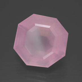 12.44 ct Pink Rose Quartz Stone, Natural Rose Quartz in Asscher Cut Shape for Sale