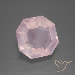 8.93 ct Pink Rose Quartz Stone, Natural Rose Quartz in Asscher Cut Shape for Sale