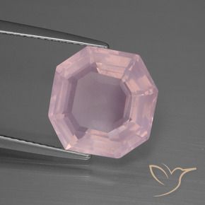 7.71 ct Pink Rose Quartz Stone, Natural Rose Quartz in Asscher Cut Shape for Sale