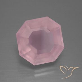 9.72 ct Pink Rose Quartz Stone, Natural Rose Quartz in Asscher Cut Shape for Sale