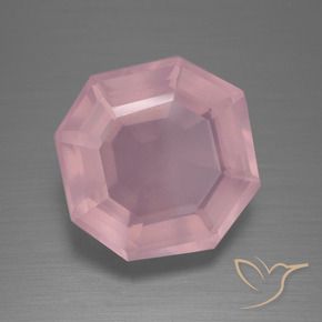 10.65 ct Pink Rose Quartz Stone, Natural Rose Quartz in Asscher Cut Shape for Sale