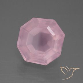 11.37 ct Pink Rose Quartz Stone, Natural Rose Quartz in Asscher Cut Shape for Sale