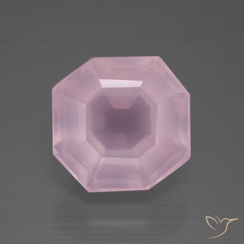 11.85ct Natural Light Pink Rose Quartz, Emerald Cut, Transparent