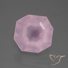 11.85 ct Pink Rose Quartz Stone, Natural Rose Quartz in Asscher Cut Shape for Sale