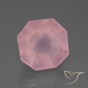 12.80 ct Pink Rose Quartz Stone, Natural Rose Quartz in Asscher Cut Shape for Sale