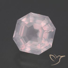 2.86 ct Pink Rose Quartz Stone, Natural Rose Quartz in Asscher Cut Shape for Sale