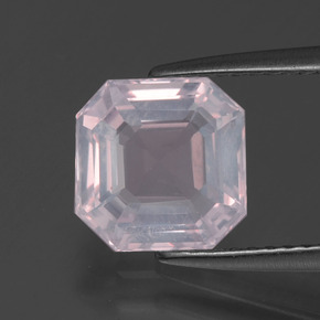 2.06 ct Pink Rose Quartz Gemstone, Rose Quartz Gem in Asscher Cut Shape for Sale.