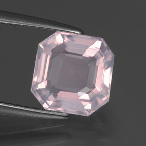 2.06 ct Pink Rose Quartz Stone, Natural Rose Quartz in Asscher Cut Shape for Sale